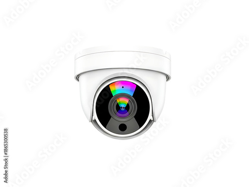 White Dome Security Camera Lens.
