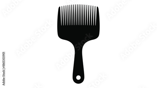 A black afro pick isolated on a white background simple hair styling tool