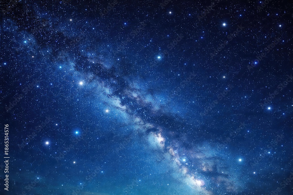 Fototapeta premium Machine learning rendering a sparkling night sky with blue undertones