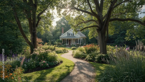 Residential property with extensive greenery and natural surroundings, ideal for outdoor landscaping