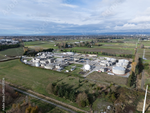 Drone view of waste water treament
