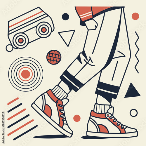 Set of 120 geometric shapes icons. Memphis design retro elements. Collection trendy halftone geometric shapes. Retro funky graphic, 90s trends designs and vintage print element collection