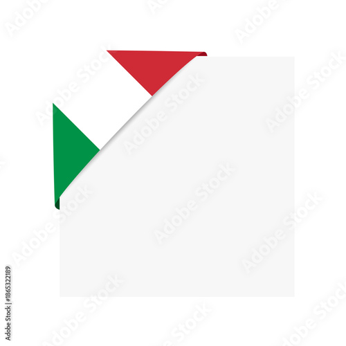 Italian Flag Folded Corner Ribbon on Transparent Background. Flag of Italy. Free Download Italian Flag Folded Corner Ribbon on Transparent Background. Flag of Italy. - GFXLoad