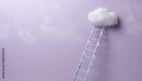 Paper arrow ladder ascending against a purple backdrop, emphasizing workflow or progression