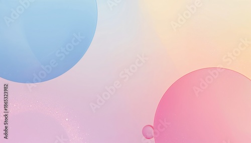 Blue, pink, and yellow abstract backdrop with bubbles serving as a graphic background for visual content