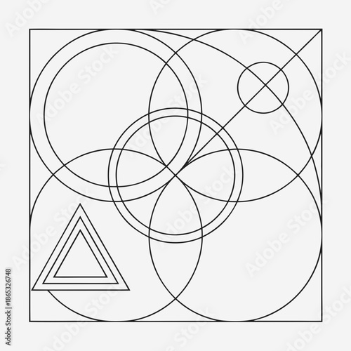Tableau sur toile Minimalist Geometric Abstract Background Vector