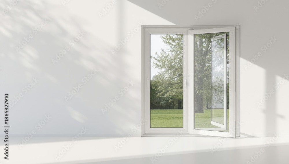 Fototapeta premium Window systems of houses, focusing on durability and weather resistance in home construction