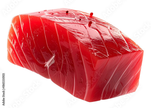 fresh red tuna fillet 3d icon with glossy effect