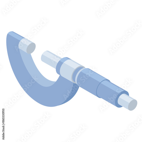 Micrometer - hand drawn isometric vector illustration.