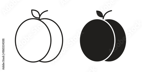 Apricot icons symbol. Simple, flat design for web or mobile app