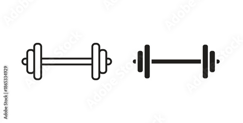 Barbell icons symbol. Simple, flat design for web or mobile app