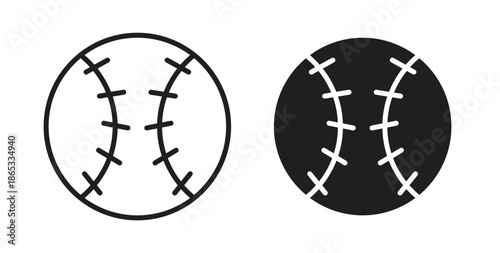 Baseball icons symbol. Simple, flat design for web or mobile app