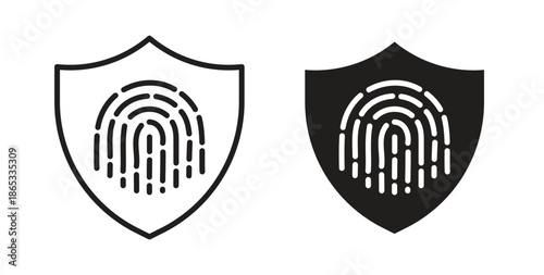 Biometric security icons symbol. Simple, flat design for web or mobile app