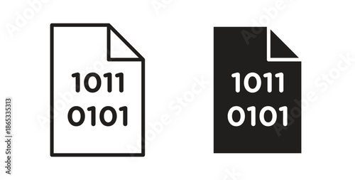 Binary code icons symbol. Simple, flat design for web or mobile app