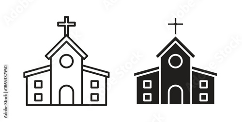 Church icons symbol. Simple, flat design for web or mobile app