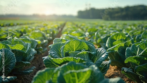 Leafy organic cabbage cultivated in an outdoor vegetable garden, highlighting natural farming methods