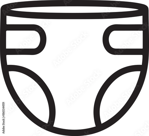 Baby diapers. Vector illustration on white background. one line Art icon drawing
