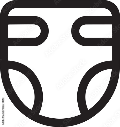 Baby diapers. Vector illustration on white background. one line Art icon drawing