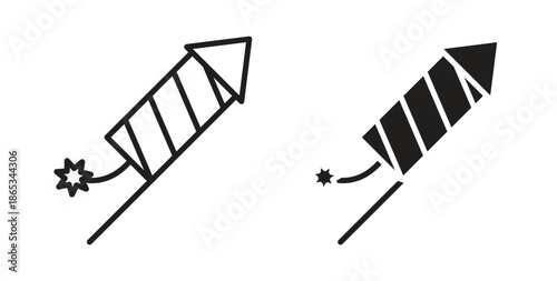 Fireworks rocket signs symbol. Simple, flat design for web or mobile app