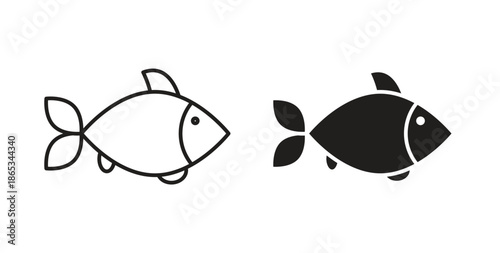 Fish icons symbol. Simple, flat design for web or mobile app