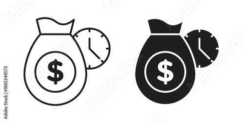 Fixed deposit icons symbol. Simple, flat design for web or mobile app
