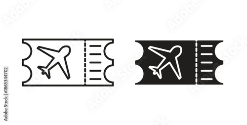 Flight tickets icons symbol. Simple, flat design for web or mobile app