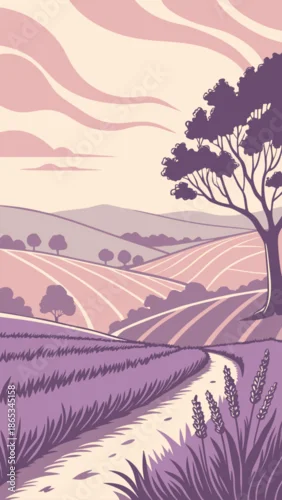 Obraz Serene Lavender Sunrise