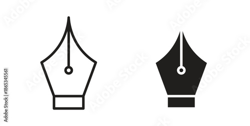 Fountain pen icons symbol. Simple, flat design for web or mobile app
