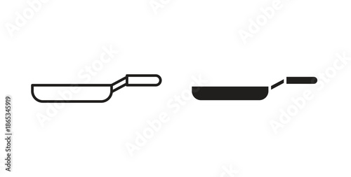 Frying pan icons symbol. Simple, flat design for web or mobile app
