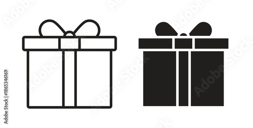 Gift box icons symbol. Simple, flat design for web or mobile app