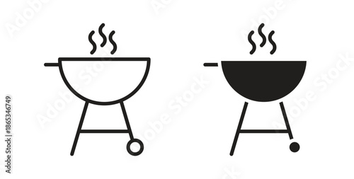 Grill icons symbol. Simple, flat design for web or mobile app