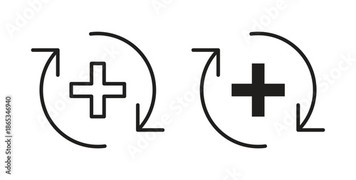 Health recovery icons symbol. Simple, flat design for web or mobile app