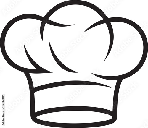 One single line drawing of chef hat or cap for restaurant vector graphic illustration. one line Art icon drawing
