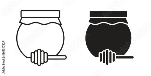 Honey jar icons symbol. Simple, flat design for web or mobile app