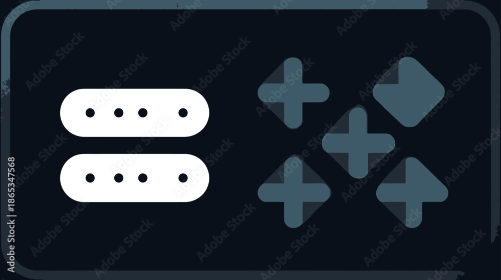Obraz premium Minimalist UI/UX Icons: Menu Dots and Directional Controls for Digital Applications, Web, and Mobile App Design