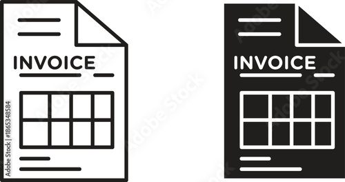 Invoice icons symbol. Simple, flat design for web or mobile app
