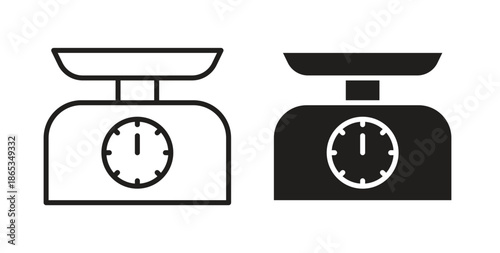 Kitchen scales icons symbol. Simple, flat design for web or mobile app