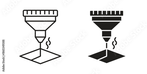 Laser machine icons symbol. Simple, flat design for web or mobile app