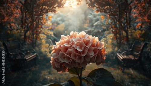 Detailed view of hydrangea ...