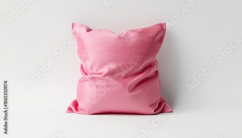 Pink velor pillow isolated ...