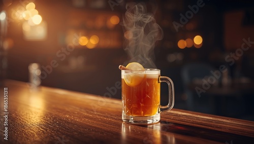 Steaming hot toddy served a...