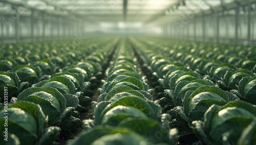 Expansive cabbage crop in a...