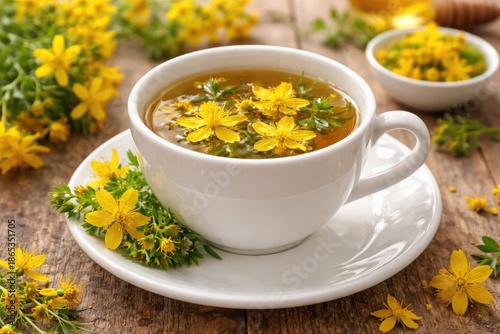 Bright St Johns wort blooms...