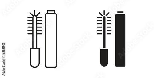 Mascara brush icons symbol. Simple, flat design for web or mobile app