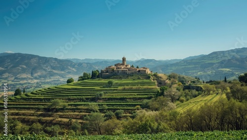 A rural village atop a hill...