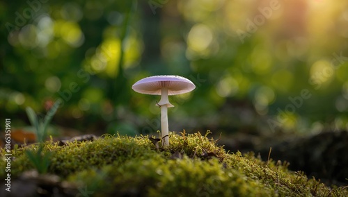 Lilac bonnet fungus in wood...