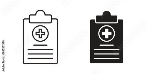 Medical report icons symbol. Simple, flat design for web or mobile app