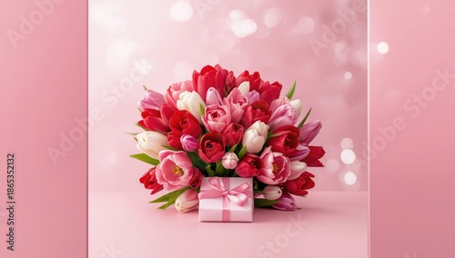 Colorful tulip bouquet and ...