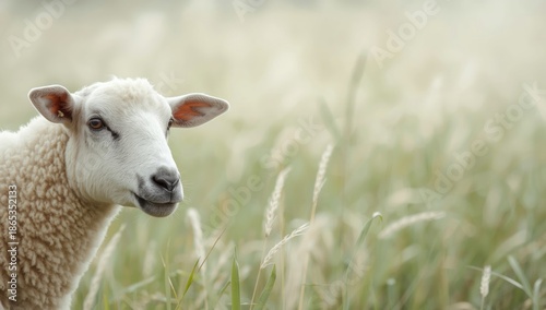 Side profile of a sheep's h...