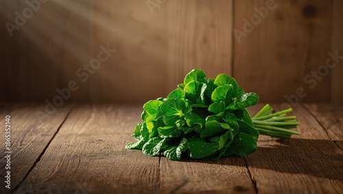 Green sorrel herb arranged ...